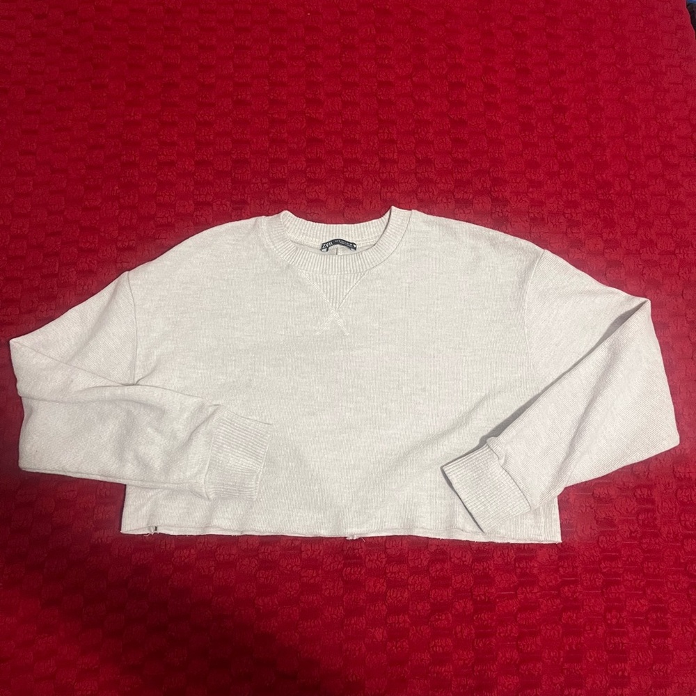ZARA Cropped Sweatshirt Sweater Size Small